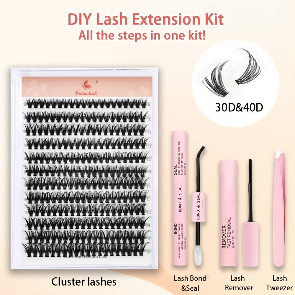 240pcs Cluster Lash Extensions Kit D Curling False Eyelashes Kit
