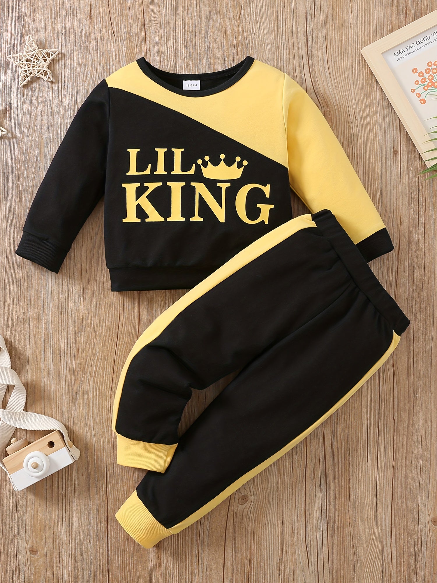 Boys 2pcs Sweatshirt & Pants Set Long Sleeve Top Casual Kids Clothes