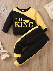 Boys 2pcs Sweatshirt & Pants Set Long Sleeve Top Casual Kids Clothes