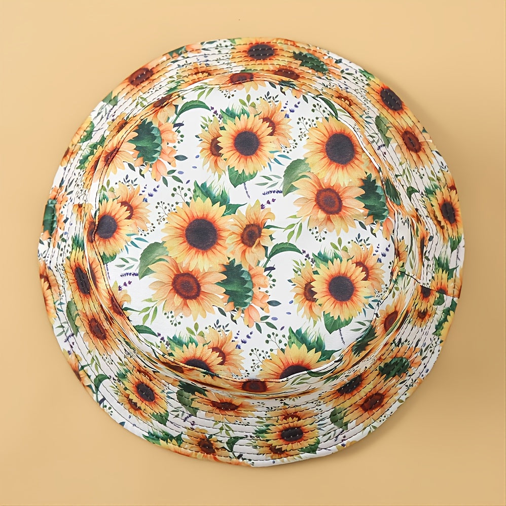 Classic Chrysanthemum Print Windproof Bucket Hat for Couples