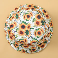 Classic Chrysanthemum Print Windproof Bucket Hat for Couples