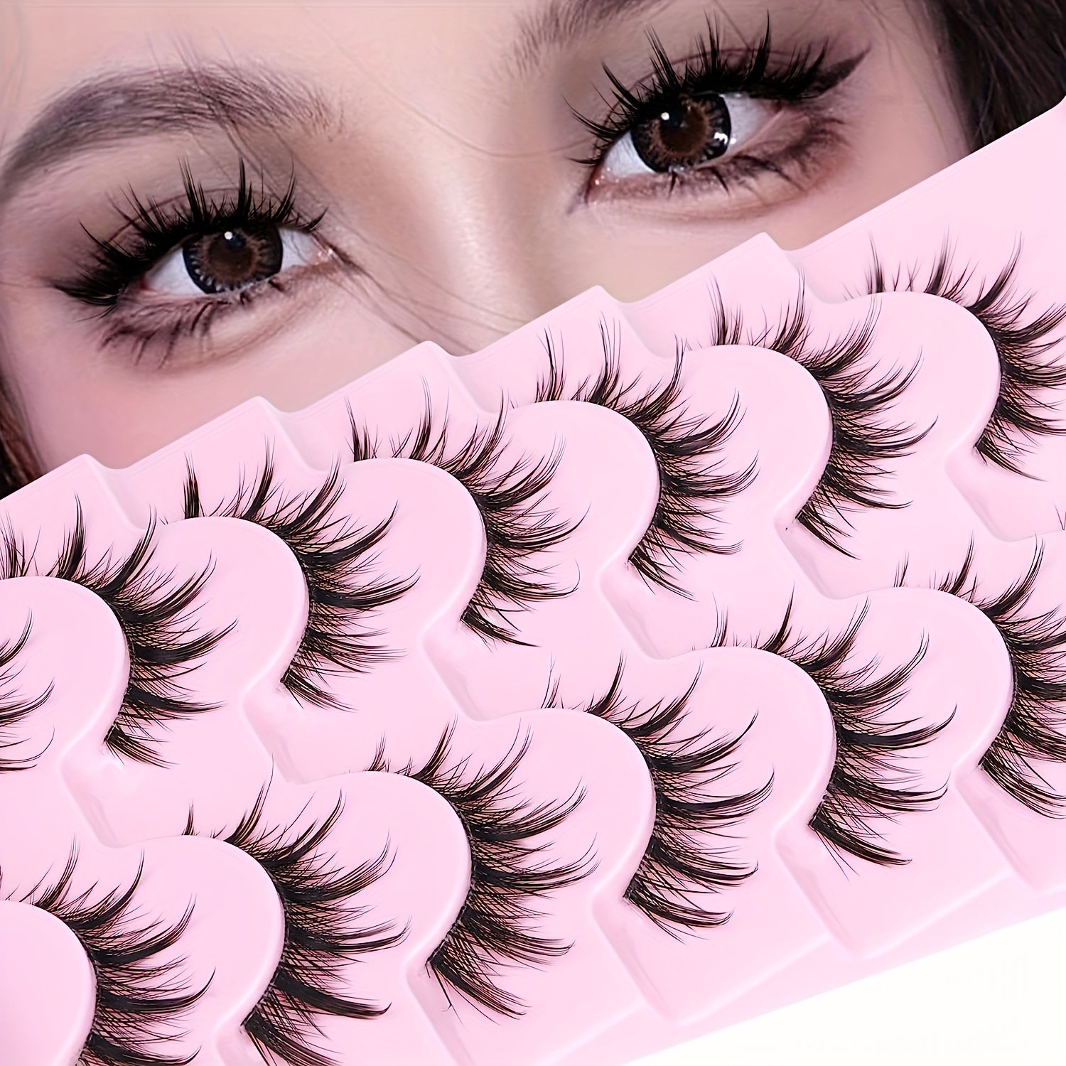 Natural Look Anime Lashes Cosplay False Eyelashes 3D Wispy Eyelashes