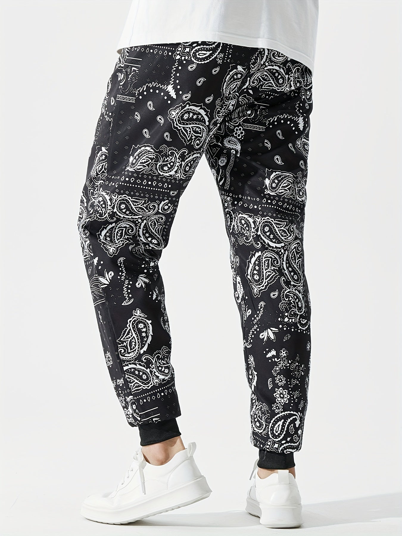 Men's Paisley Joggers with Elastic Waist