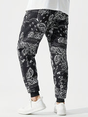 Men's Paisley Joggers with Elastic Waist