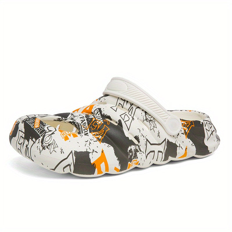Men's Graphic Clogs Slip on Closed Toe Sandals Soft Sole