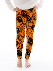 Funny Pumpkin Print Plus Size Halloween Leggings for Women