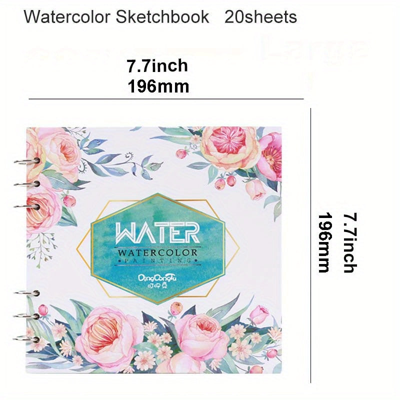 Watercolor Sketchbook 300gsm 20 Sheets Loose Leaf Binding Water Journal