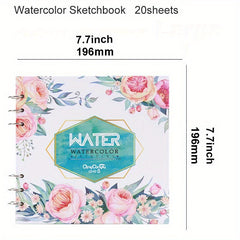 Watercolor Sketchbook 300gsm 20 Sheets Loose Leaf Binding Water Journal