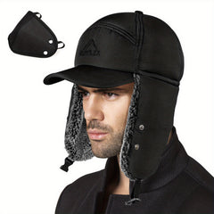 Men's Thermal Trapper Hat Fur Lined Windproof Cap