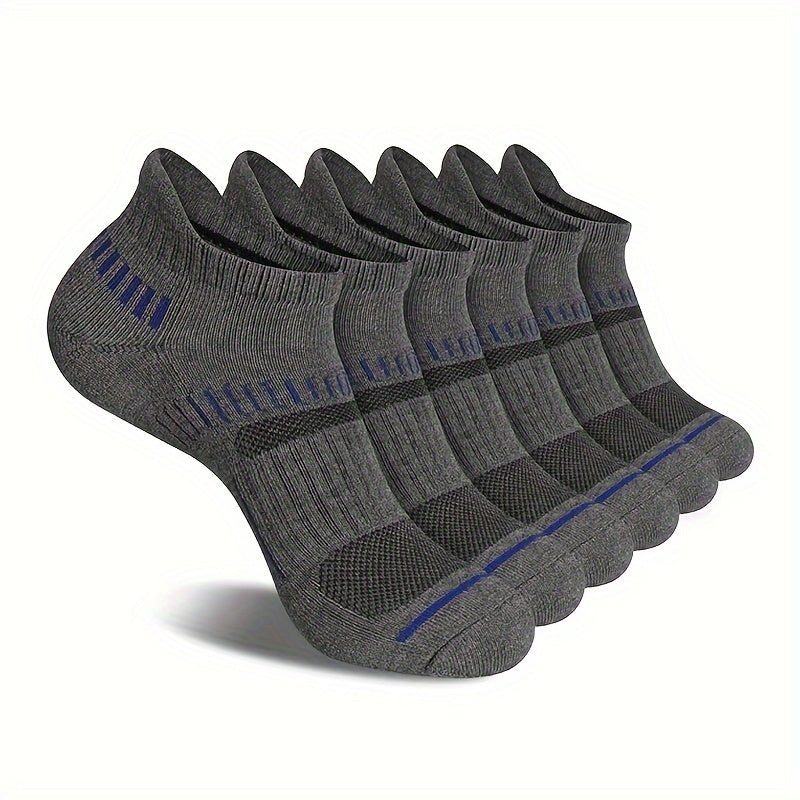 6 Pairs Men's Running Ankle Socks Deodorant Thickened Sports Non Slip