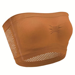 Solid Padded Breathable Tube Top Women's Plus Sexy Top Bra