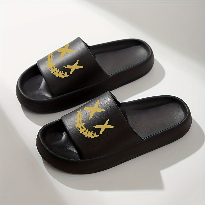 Men's Smiling Face Pillow Slides Casual Non Slip Slippers