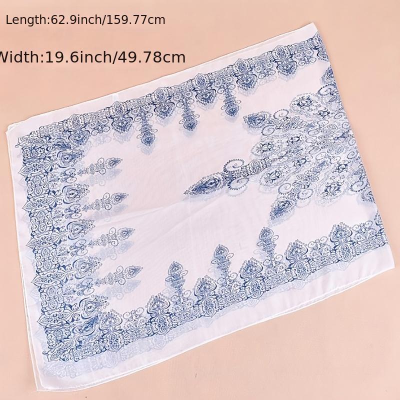 Chiffon Print Silk Scarf Classic Fall Winter Scarf Warm Soft Scarf