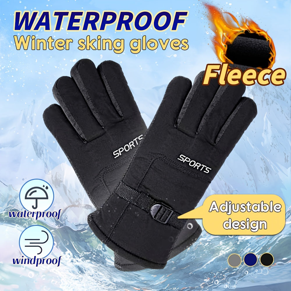 Winter Fleece Lined Warm Gloves Anti Slip Waterproof Thermal Touch Screen Gloves