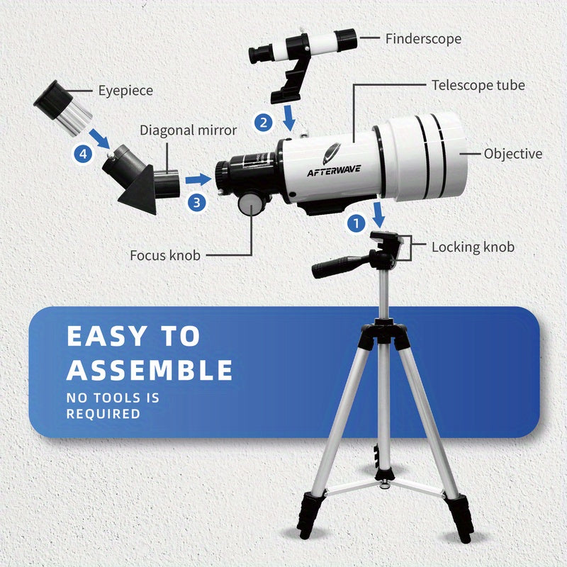 Afterwave 70mm Monocular Telescope 15-150X Magnification