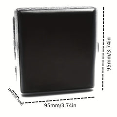 20 Pack Metal Clip Leather Cigarette Case Flip Cover Square Keychain