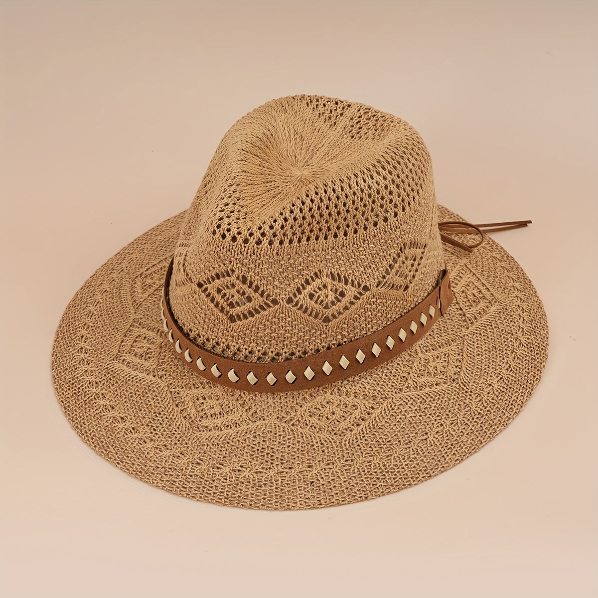 Western Cowboy Jazz Straw Hat Men Women Sun Protection Beach Hat