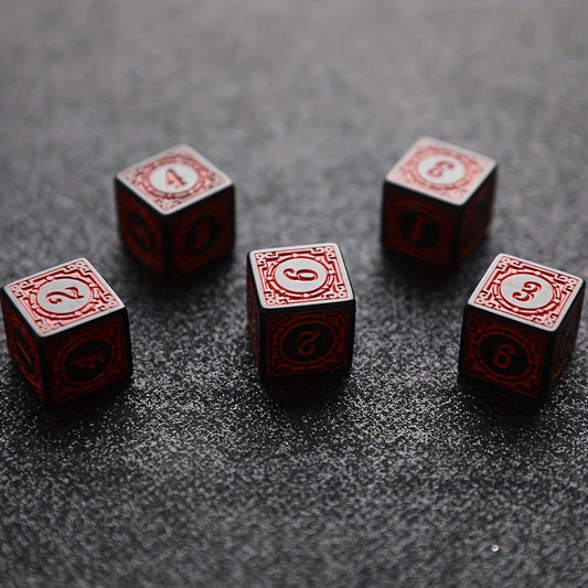 5PCS Square Edged Polyhedral Dice Set for Table Game