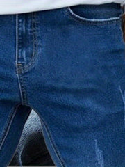 Mens Slim Fit Jeans Medium Stretch Street Style Denim Pants