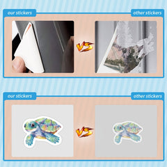 Sea Turtle Stickers 50pcs Colorful Ocean Animals Turtles Summer Sticker Pack