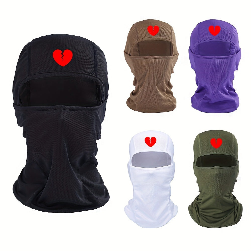 Heart Broken Print Cycling Mask Balaclava Outdoor Sports Windproof Sunscreen