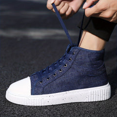 Men's High Top Canvas Shoes Lightweight Sneakers For Walking