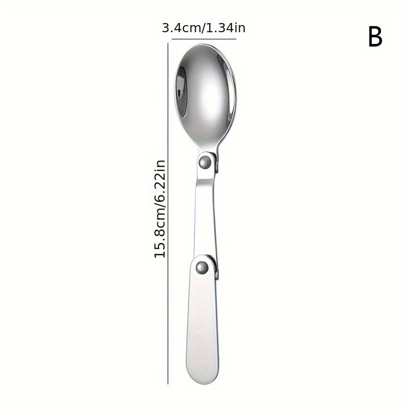 304 Stainless Steel Portable Three Fold Spoon And Fork