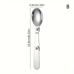 304 Stainless Steel Portable Three Fold Spoon And Fork