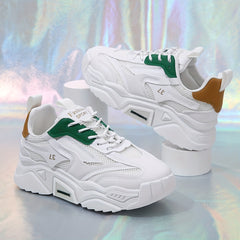 Women's Colorblock Mesh Sneakers Low Lace Up Casual Trainers