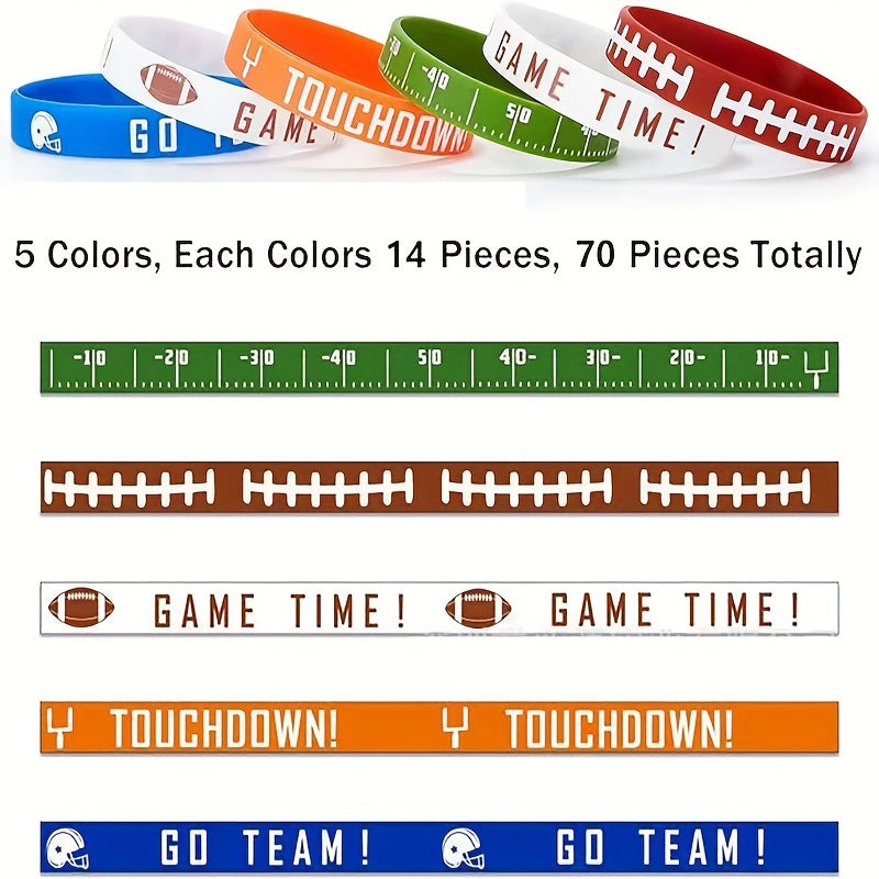 5pcs Rugby Sport Silicone Bracelets for Birthday Party Favors