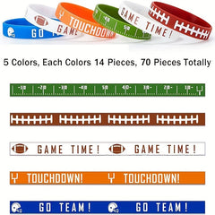 5pcs Rugby Sport Silicone Bracelets for Birthday Party Favors