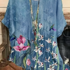 Floral Print Short Sleeve Round Neck T-shirt