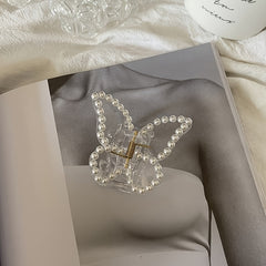 Faux Pearl Butterfly Hair Clip Small Hairpin