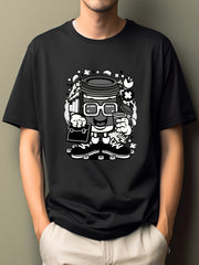 Cartoon Print Men's Summer Short Sleeve T-shirt