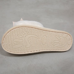 Women's Flower Decor Plush Slippers Lightweight Faux Fur Slip-Ons