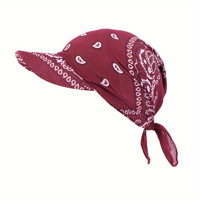 Paisley Print Turban Cap Headwrap Sun Visor Hat