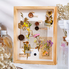30pcs Retro Flower Dried Stickers for Crafts and Decor