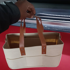 Large Capacity Storage Bag Folding Felt Tote Handbag