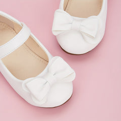 Bowknot Solid Flat Shoes For Girls Lightweight Walking Shoes