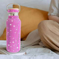500ml Stainless Steel Vacuum Water Cup Leakproof Bamboo Lid Bottle