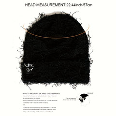 Candy Hip Hop Tassel Beanie Label Patch Knit Hat Y2K Skull Cap