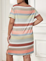 Stripe Short Sleeve Tee Dress
