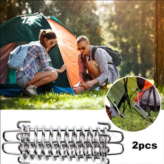 2pcs Stainless Steel Spring Wind Rope Buckle for Sunshade and Camping Gear