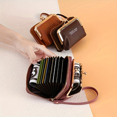 Personalized Grefay Women's Leather Wallet with Detachable Strap & Coin Purse