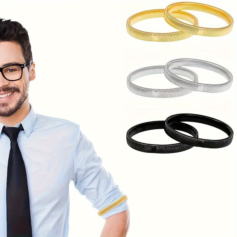 Unisex Shirt Sleeve Holders with Anti-slip Bands for Casual or Formal Wear