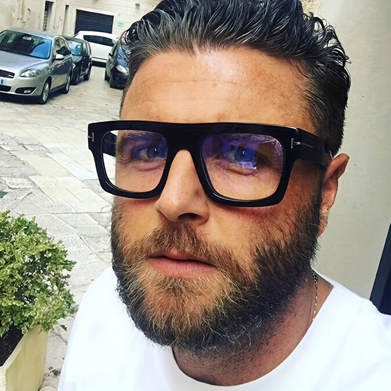 Anti Light Square Men's Glasses Protective Glasses For Reading