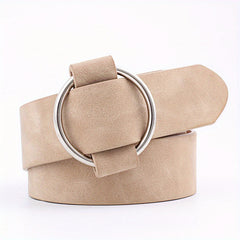 Smooth Buckle Circle Wide Leather Belt for Girls Children
