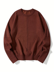 Ribbed Knit Sweater Long Sleeve Crew Neck Pullover for Fall Winter Spring