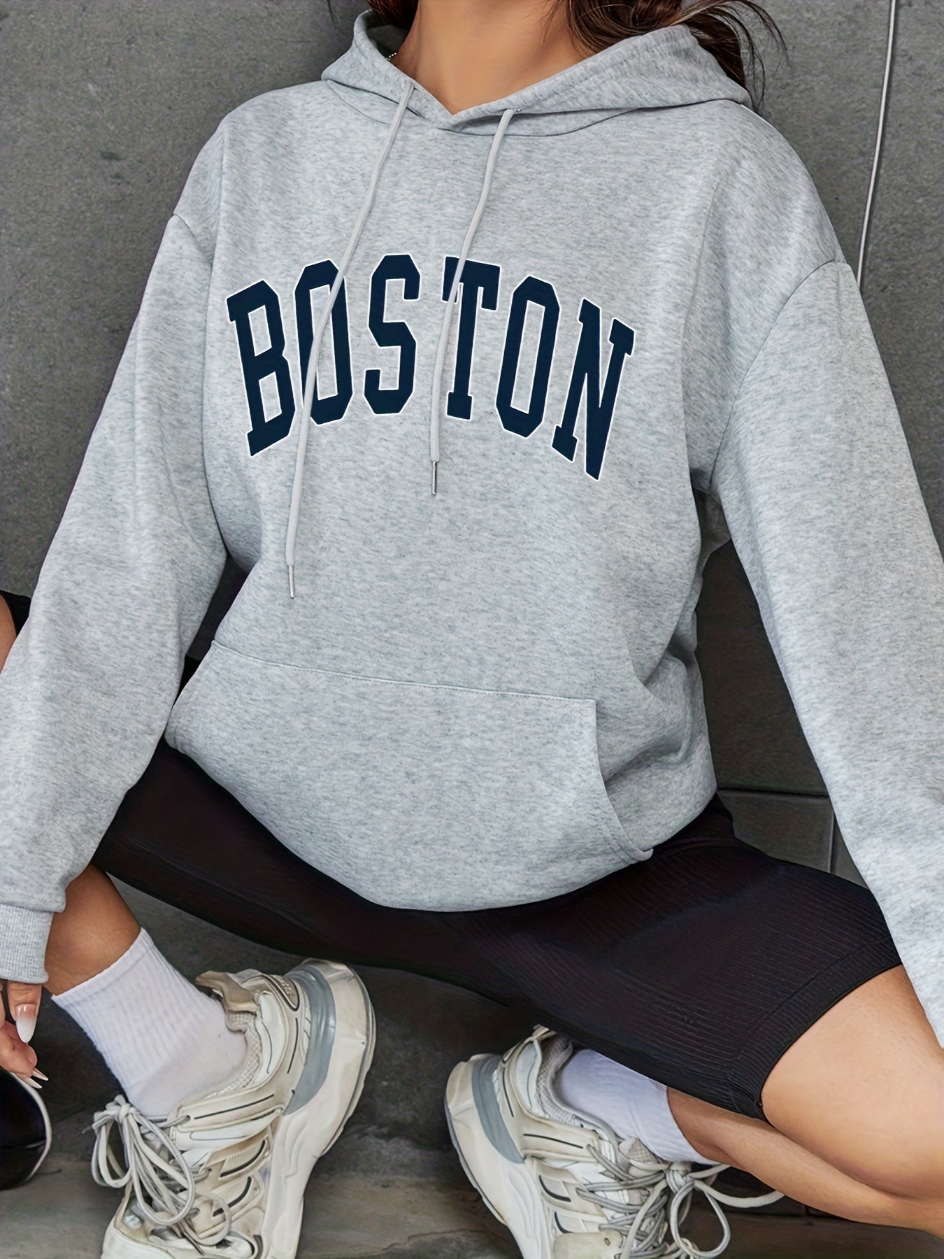 Women's Print Drawstring Loose Hoodie