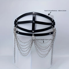Gothic Chain Tassel Strappy Mask Halloween Cosplay Studded